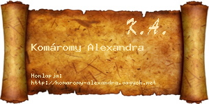 Komáromy Alexandra névjegykártya