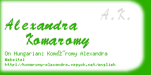 alexandra komaromy business card